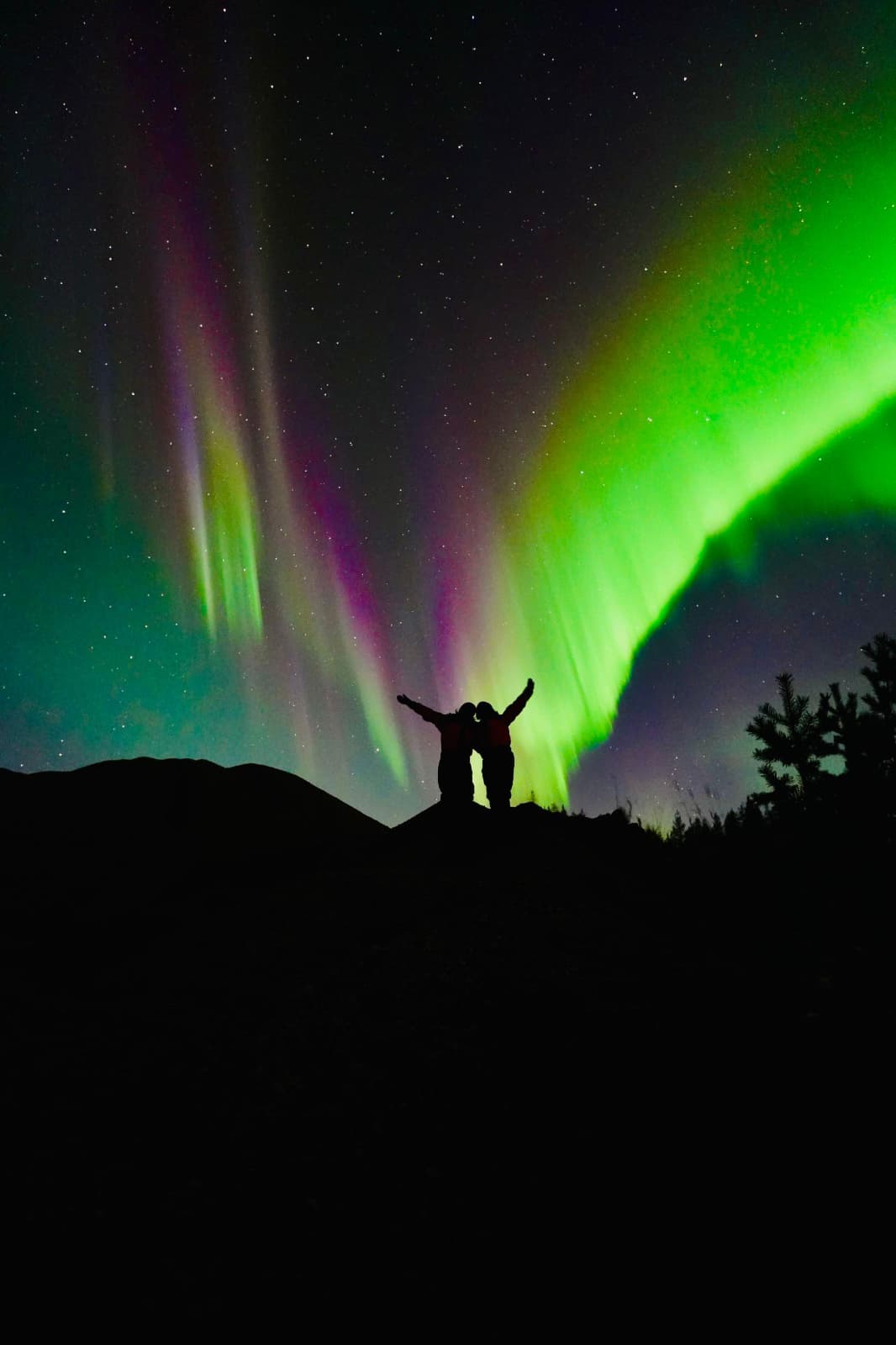 Aurora borealis over Rovaniemi, Finnish Lapland