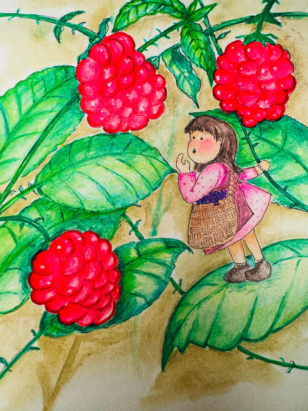 Berry Picking original artwork
