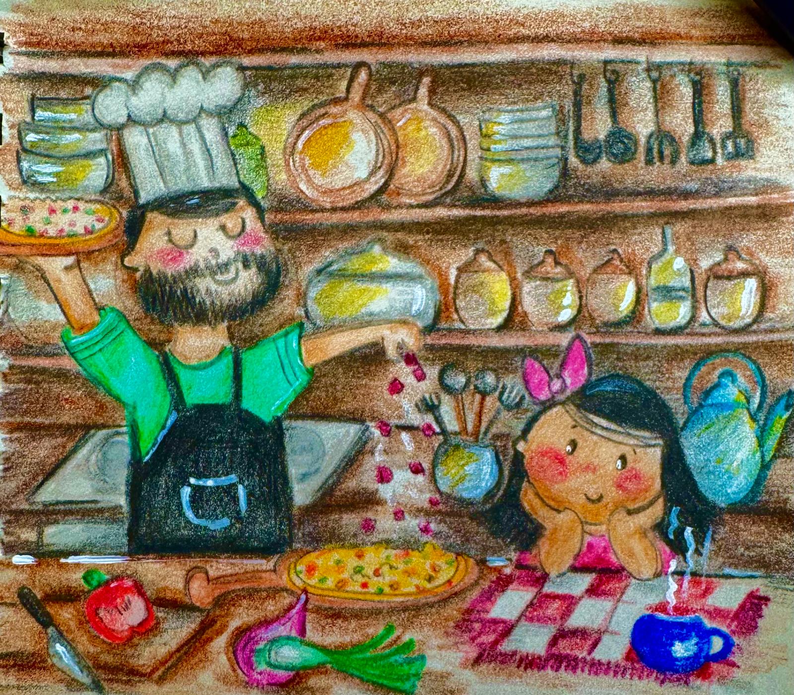 Cosy Kitchen original artwork