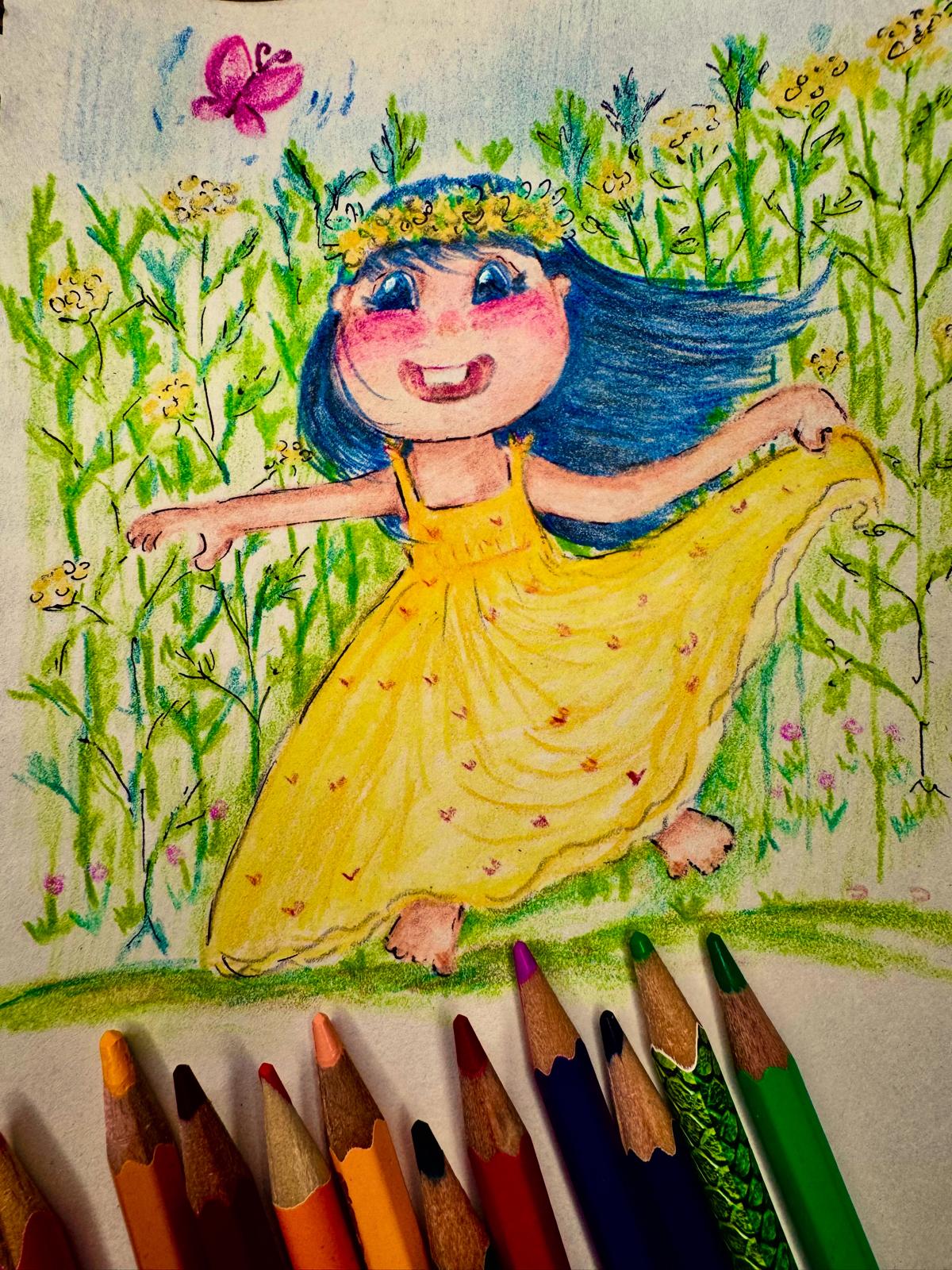 Flower Field Run original artwork