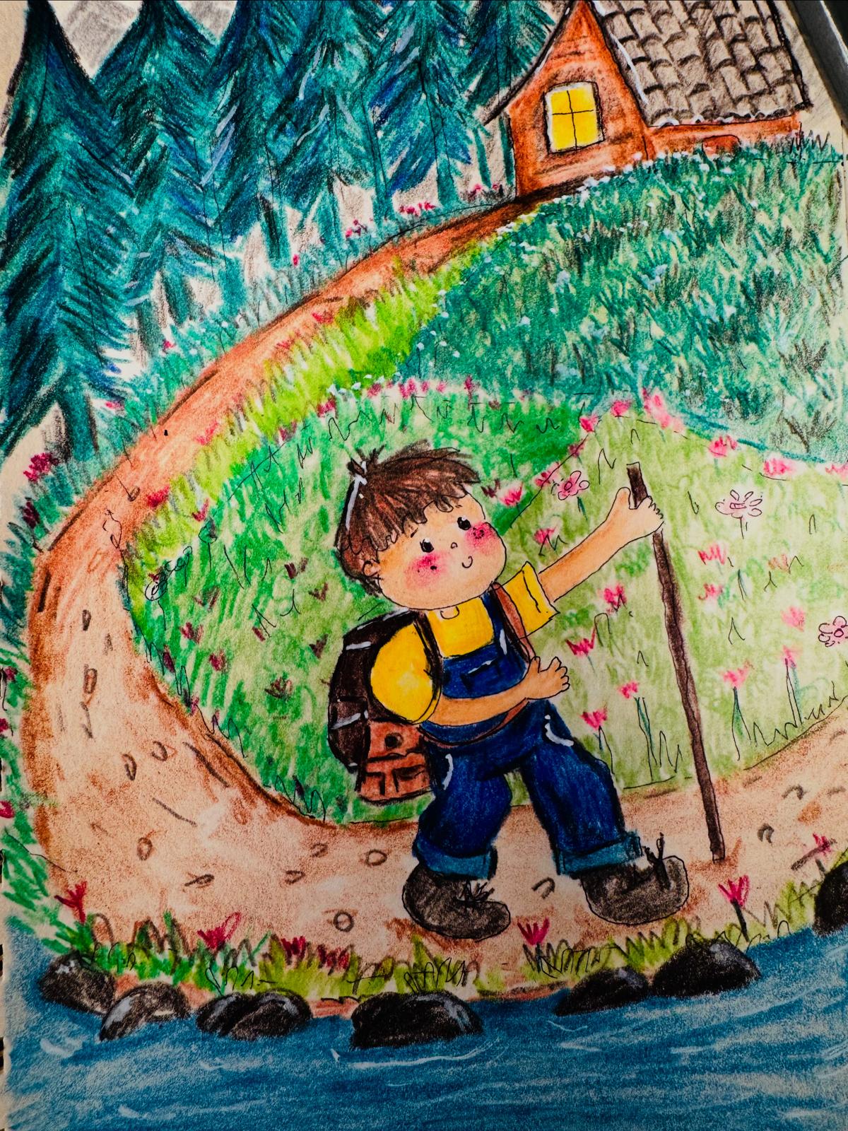 Forest Hiker original artwork