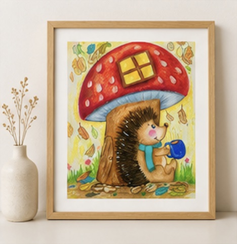 Hedgehog Home Print