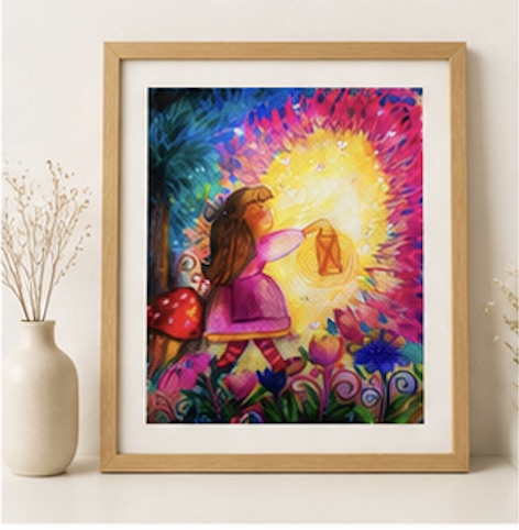Lantern Girl Print