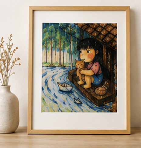 Rainy Day Cats Print